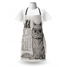 Hipster Cat Humorous Apron