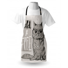 Hipster Cat Humorous Apron