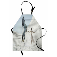 Lady with White Horse Apron