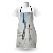 Lady with White Horse Apron