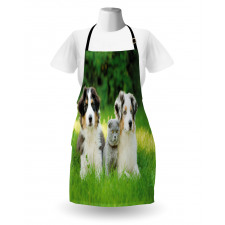 Puppy Family in Garden Apron