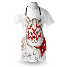 Cat Star Glasses Funny Apron