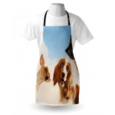 Cats Dogs in Sky Clouds Apron