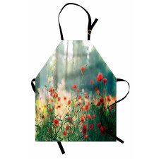 Wild Red Poppy Field Apron