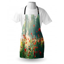 Wild Red Poppy Field Apron