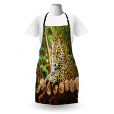 Jaguar on Wood Wild Feline Apron