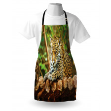 Jaguar on Wood Wild Feline Apron