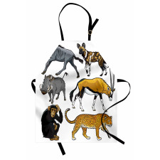 Cartoon Wild Animals Africa Apron