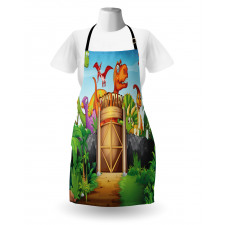 Wild Dinosaurs Park Door Apron