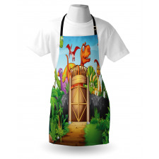 Wild Dinosaurs Park Door Apron