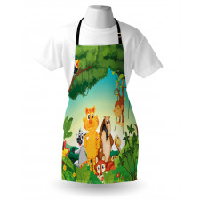 Forest Scene Jungle Habitat Apron