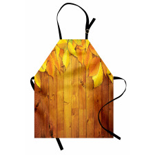 Leaves on Wooden Planks Apron