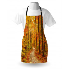Sonbahar Mutfak Önlüğü Uzun Ağaçlı Orman