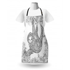 Outline Drawing Jungle Apron