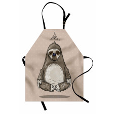 Cartoon Sloth Meditates Apron