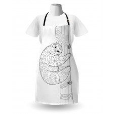 Sloth Outline Ornaments Apron