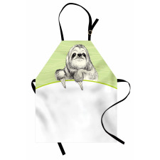 Idle Sloth Abstract Green Apron