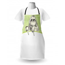 Idle Sloth Abstract Green Apron