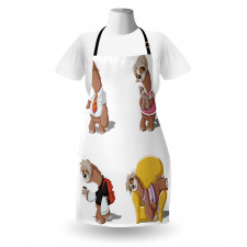 Lazy Sloth Family Cartoon Apron