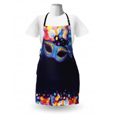 Vivid Blue Carnival Mask Apron