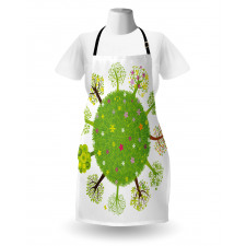 Various Green Trees Bloom Apron