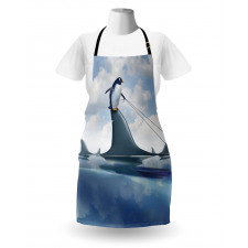 Penguin Holding Wild Fish Apron