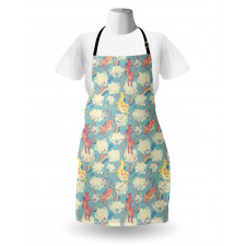 Rainbow Unicorns in Sky Apron