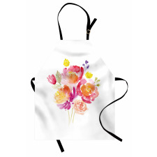 Watercolor Rose Bouquet Apron