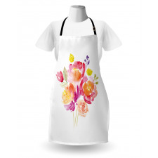 Watercolor Rose Bouquet Apron