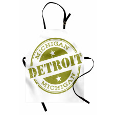 Ülkeler ve Şehirler Mutfak Önlüğü Detroit Michigan Arması