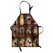 Grapes Meat Drink Collage Apron