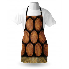 Wall of Wooden Barrels Apron