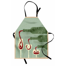 Grunge Retro Wine Pouring Apron