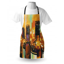 Bottles Brushstrokes Art Apron