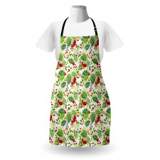 Green Leaves Wild Fruits Apron