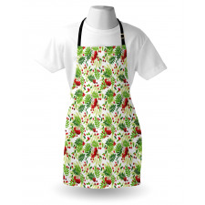 Green Leaves Wild Fruits Apron