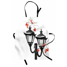 Lantern Snowy Branches Apron