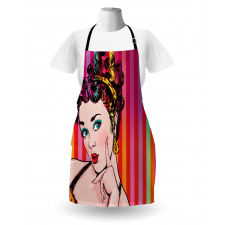 Blue Eyed Woman Pop Art Apron