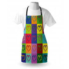 Vivid Heart Colorful Square Apron