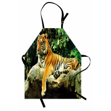 Big Cat Resting in Forest Apron