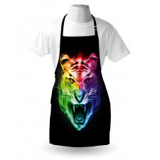 Abstract Feline Colorful Apron