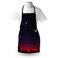 Red Sky Starry Landscape Apron