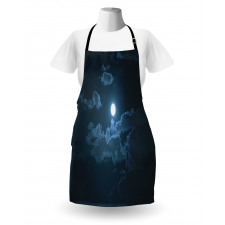 Full Moon Dark Clouds Fog Apron