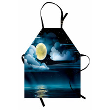 Clouds Full Moon Stars Apron