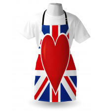 Flag Big Red Heart Apron