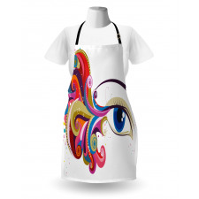 Woman's Eye Colorful Art Apron