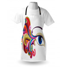 Woman's Eye Colorful Art Apron