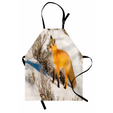 Red Fox in Snowy Nature Apron