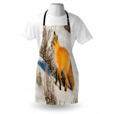 Red Fox in Snowy Nature Apron