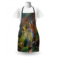 Young Wild Fox in Woodland Apron